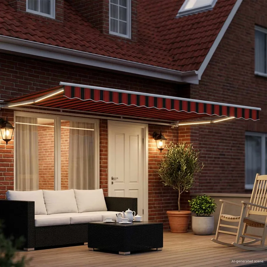 Auvent rétractable électrique Orange, Noir et Blanc 4 × 3 m - 3