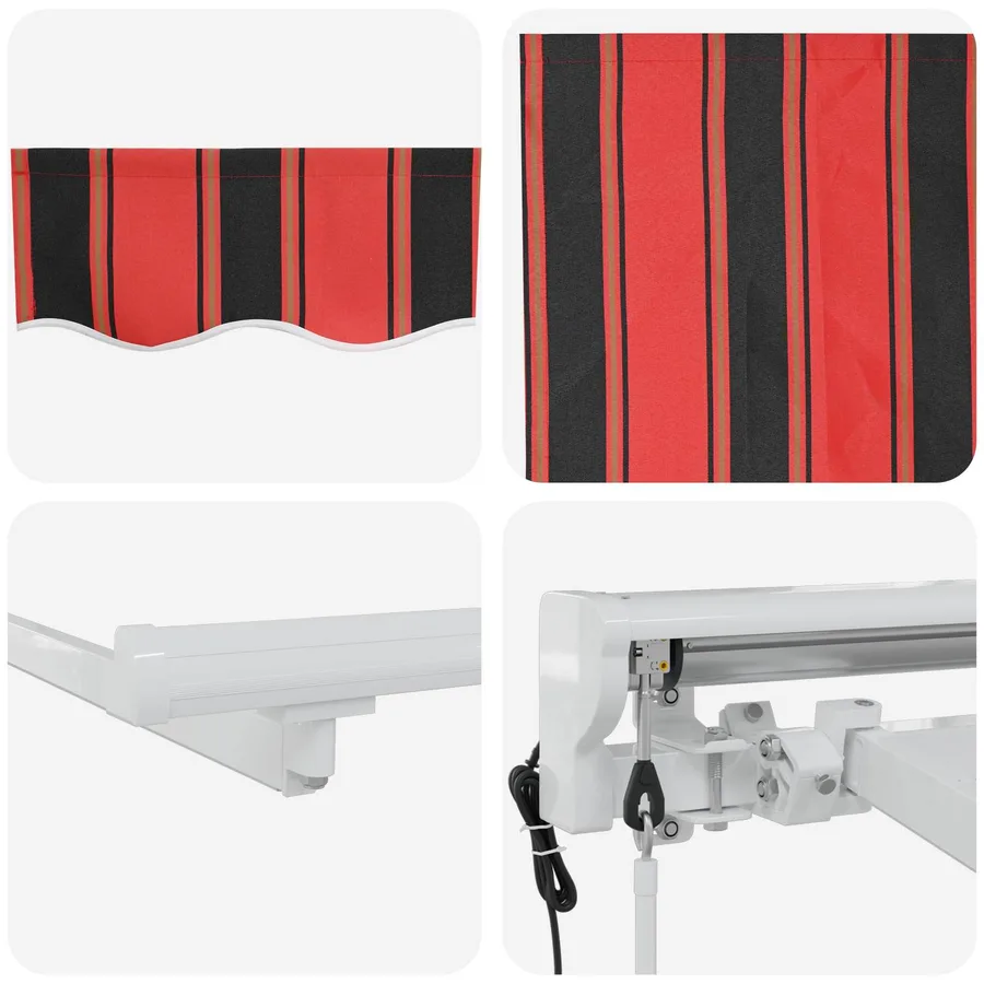 Auvent rétractable électrique Orange, Noir et Blanc 4 × 3 m - 9