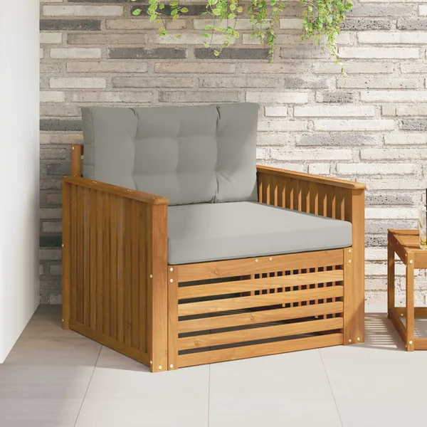 Canapé d’extérieur Bois d'acacia massif et polyester