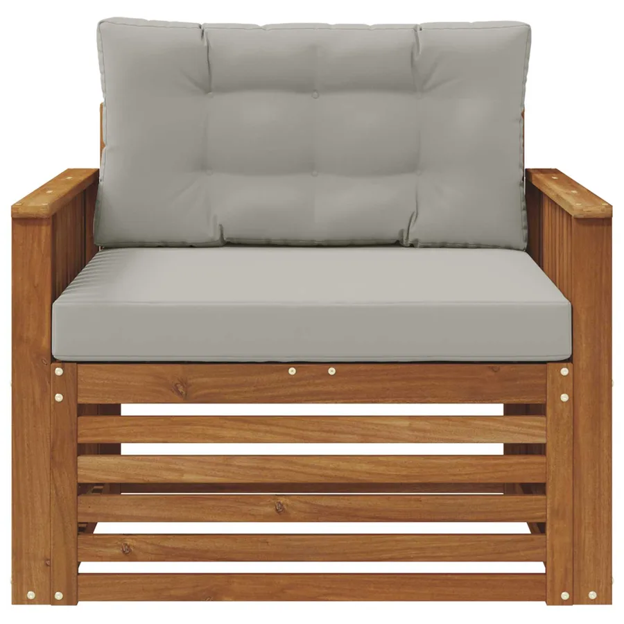 Canapé d’extérieur Bois d'acacia massif et polyester - 3