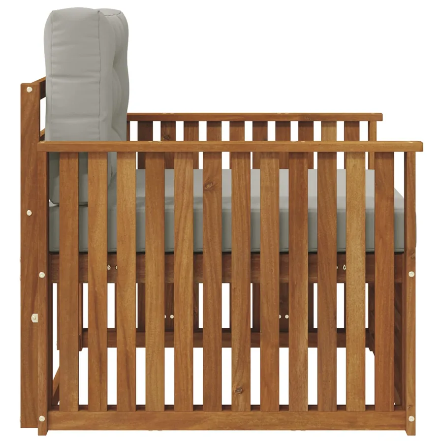 Canapé d’extérieur Bois d'acacia massif et polyester - 4