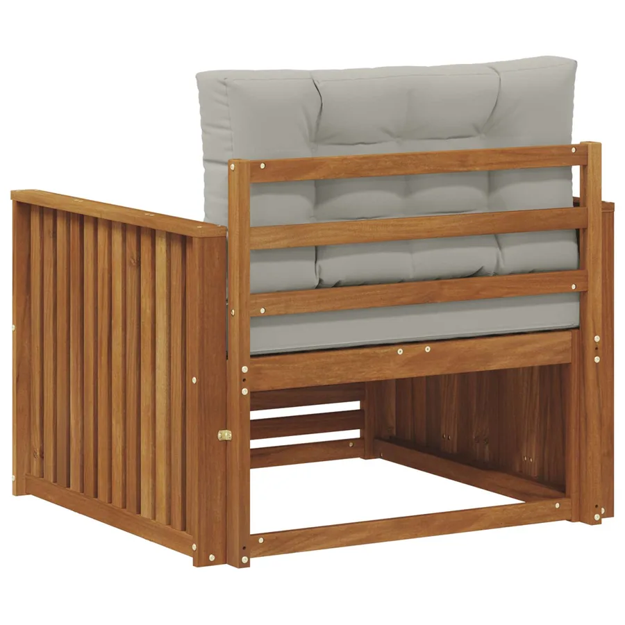 Canapé d’extérieur Bois d'acacia massif et polyester - 5