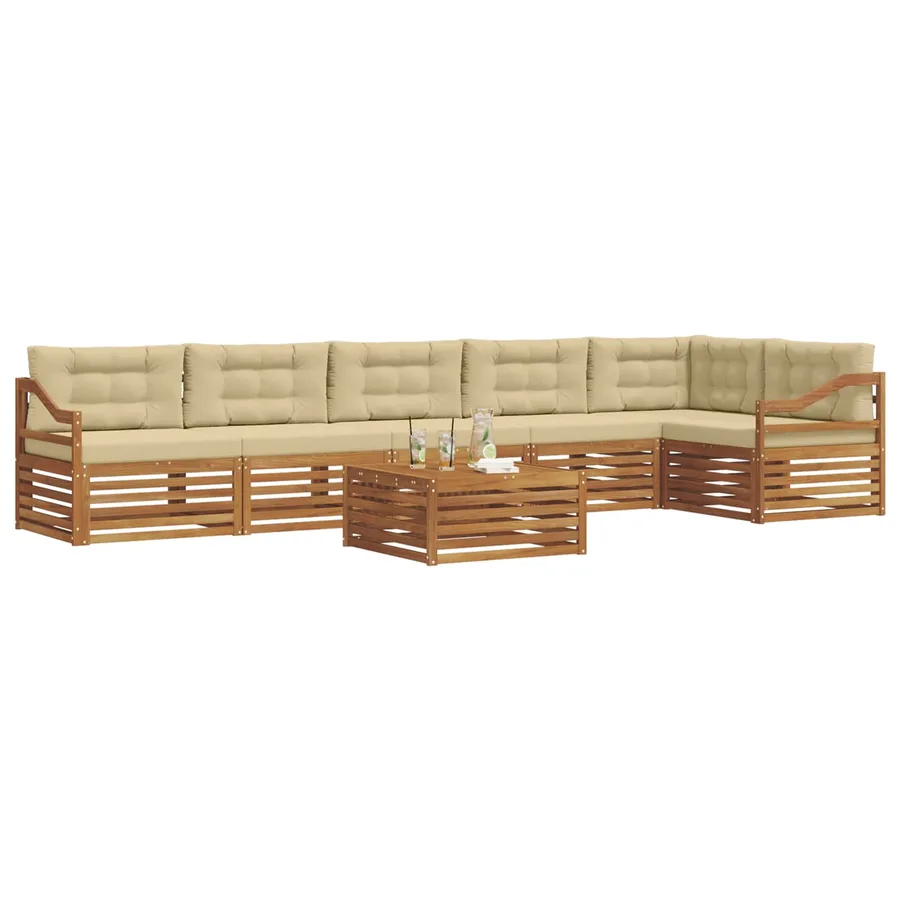 Ensemble de canapés d'extérieur 7 pcs Naturel et Beige - 3