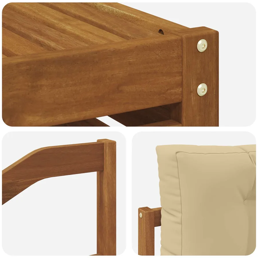 Ensemble de canapés d'extérieur 10 pcs Naturel et Beige - 7
