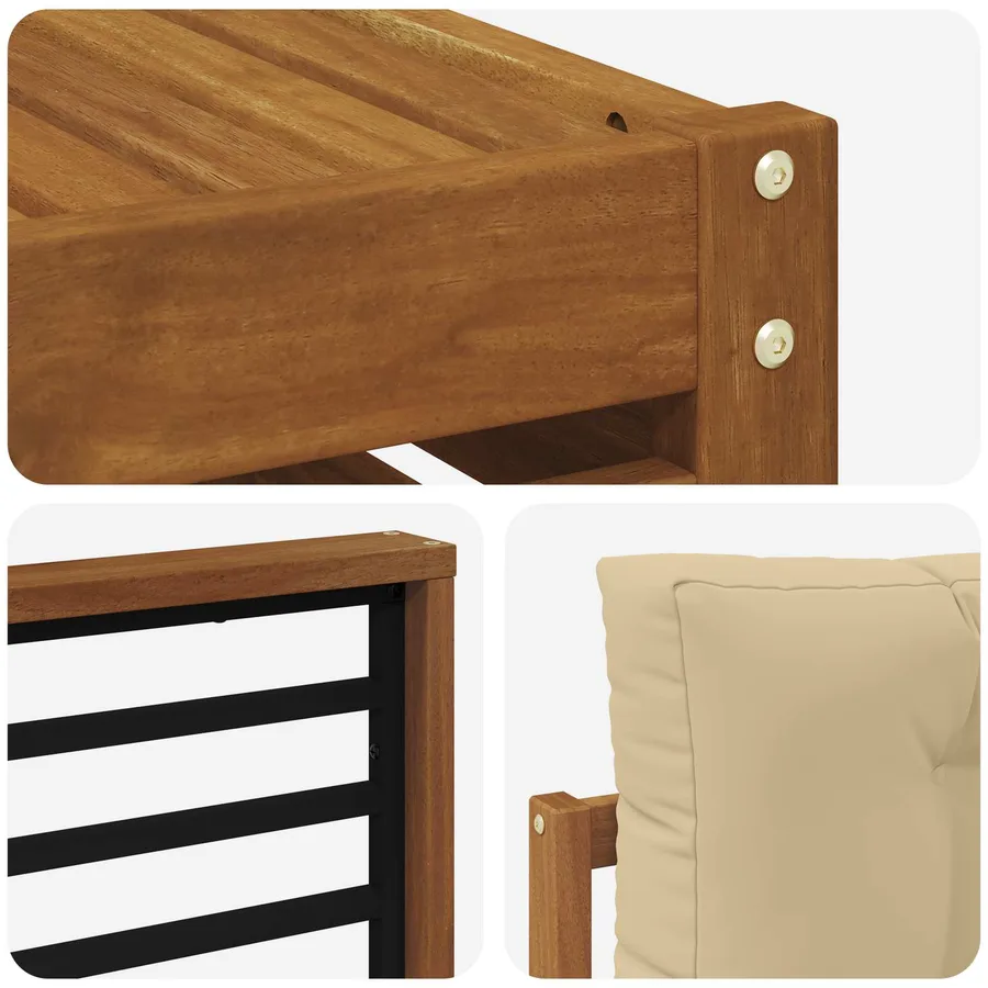 Ensemble de canapés d'extérieur 10 pcs Naturel et Beige - 7