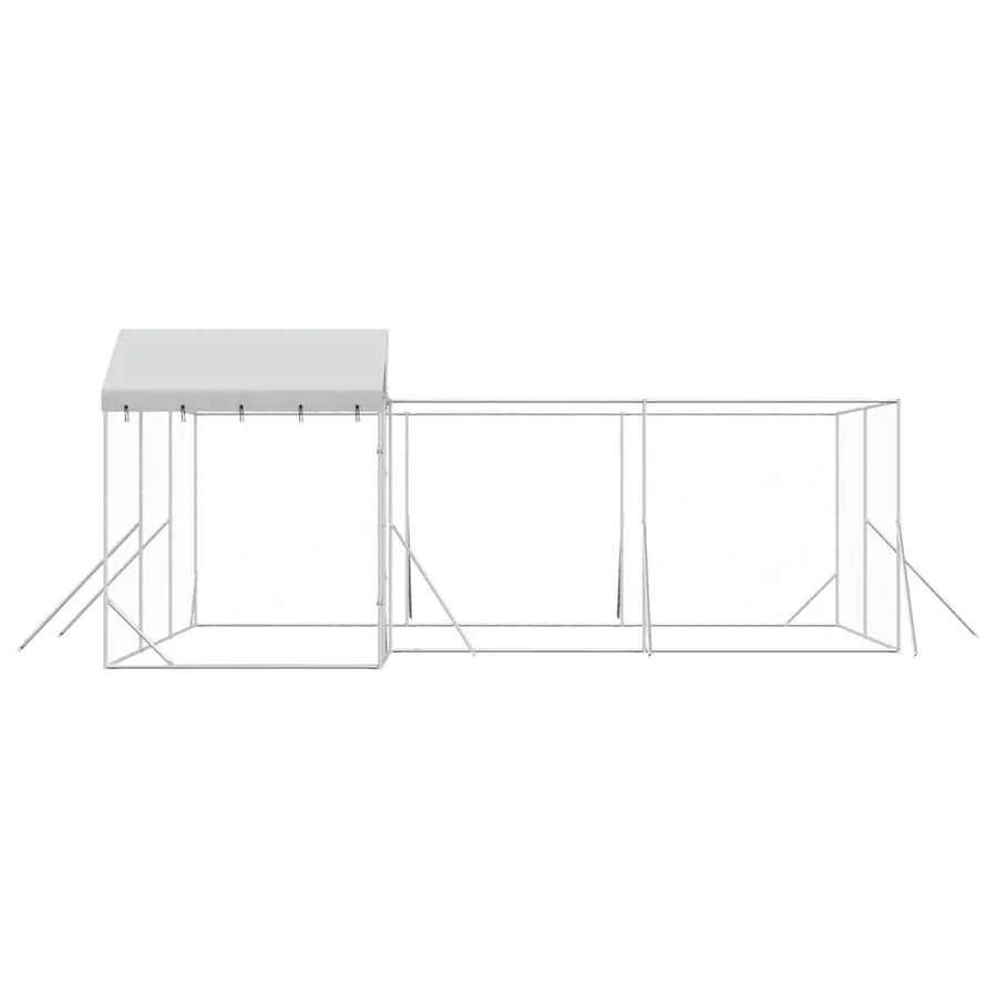 Chenil d'extérieur pour chiens avec toit argenté 6x6x2,5 m - 6