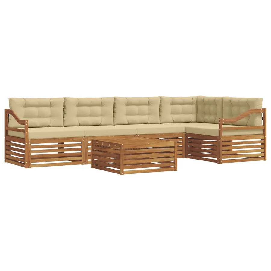 Ensemble de canapés d'extérieur 6 pcs Naturel et Beige - 2