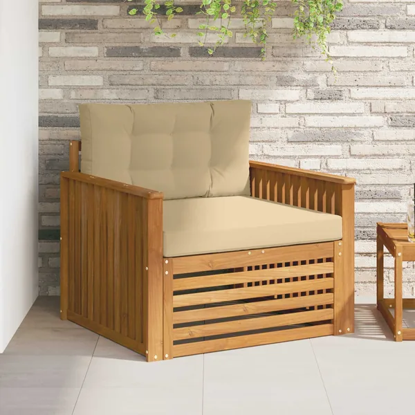 Canapé d’extérieur Bois d'acacia massif et polyester