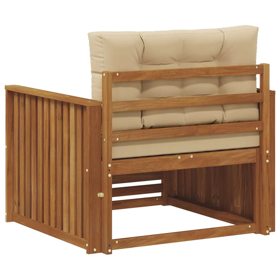 Canapé d’extérieur Bois d'acacia massif et polyester - 5