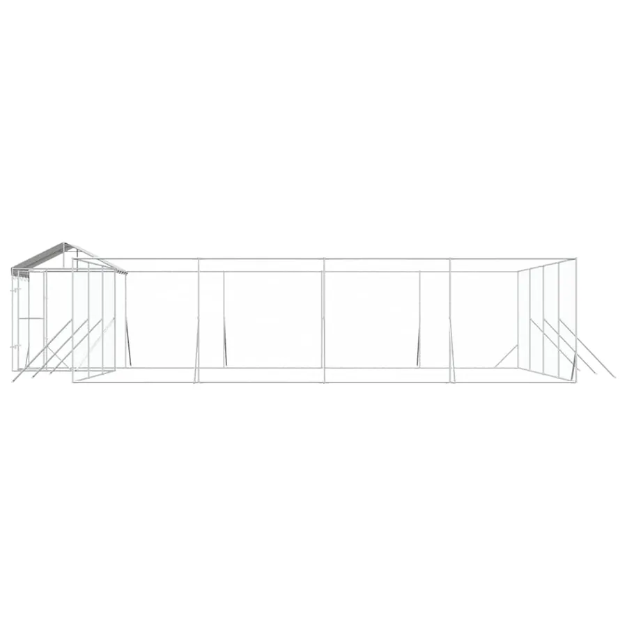 Chenil d'extérieur pour chiens avec toit argenté 10x8x2,5 m - 5