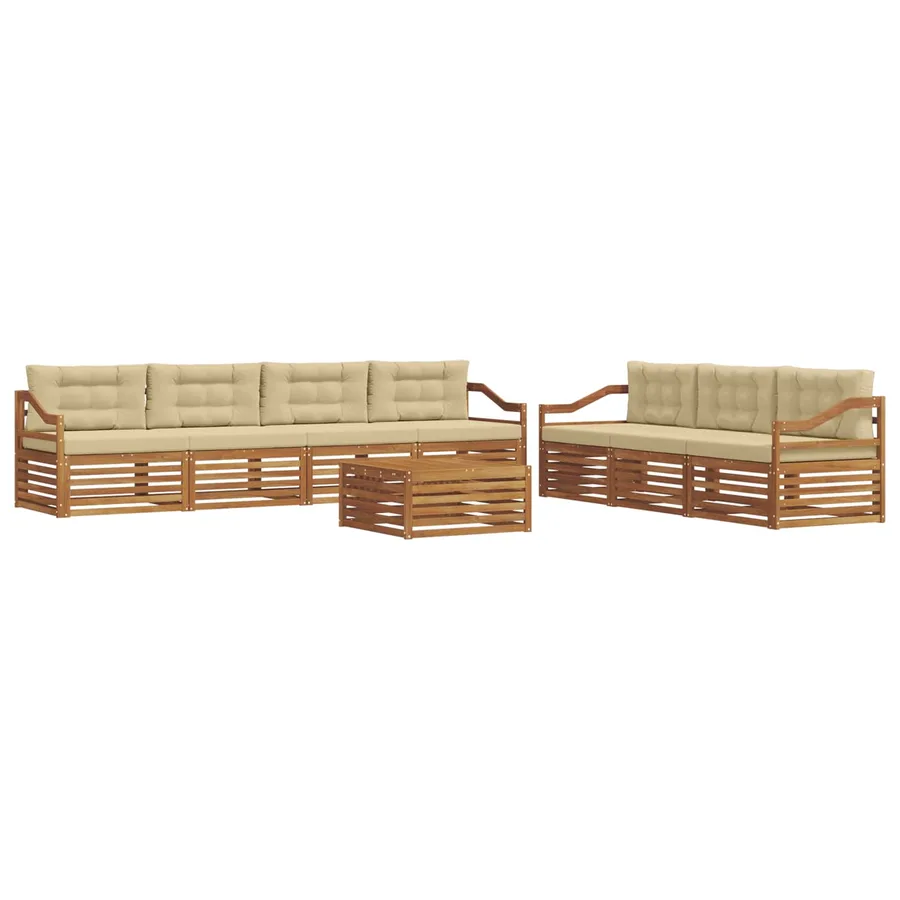 Ensemble de canapés d'extérieur 8 pcs Naturel et Beige - 2