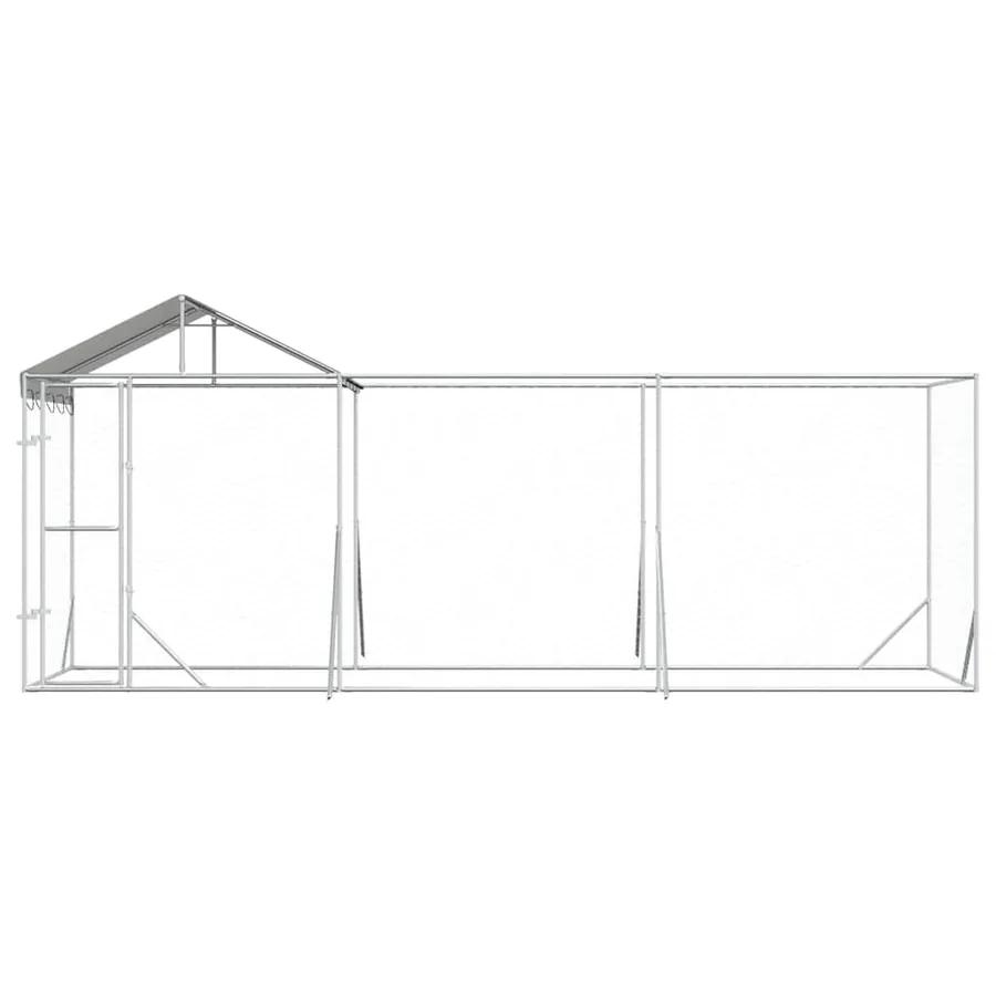 Chenil d'extérieur pour chiens avec toit argenté 6x2x2,5 m - 5