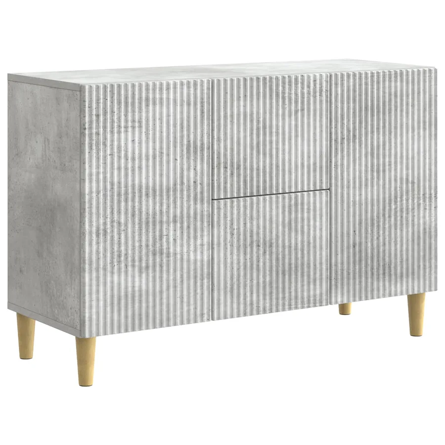 Buffet Gris béton 89 x 34,5 x 60 cm Bois d'ingénierie - 2