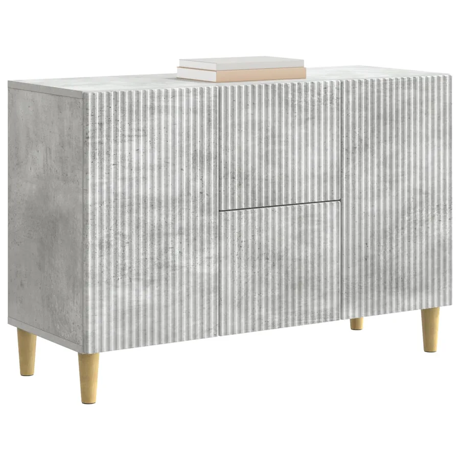 Buffet Gris béton 89 x 34,5 x 60 cm Bois d'ingénierie - 3