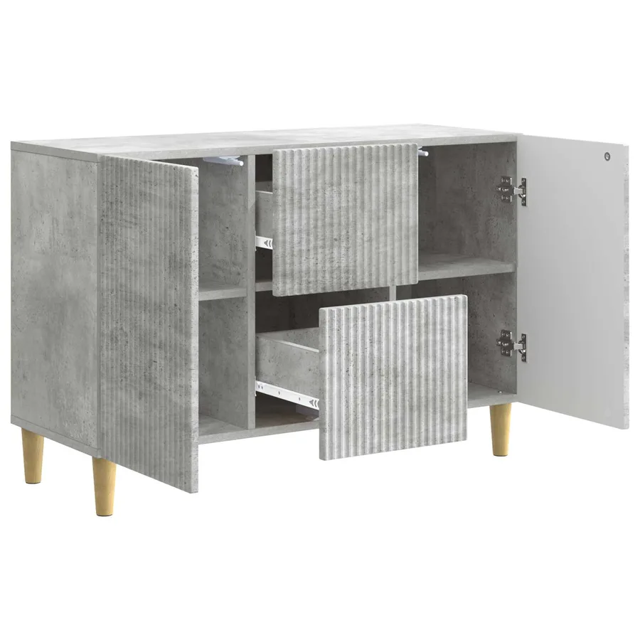 Buffet Gris béton 89 x 34,5 x 60 cm Bois d'ingénierie - 5