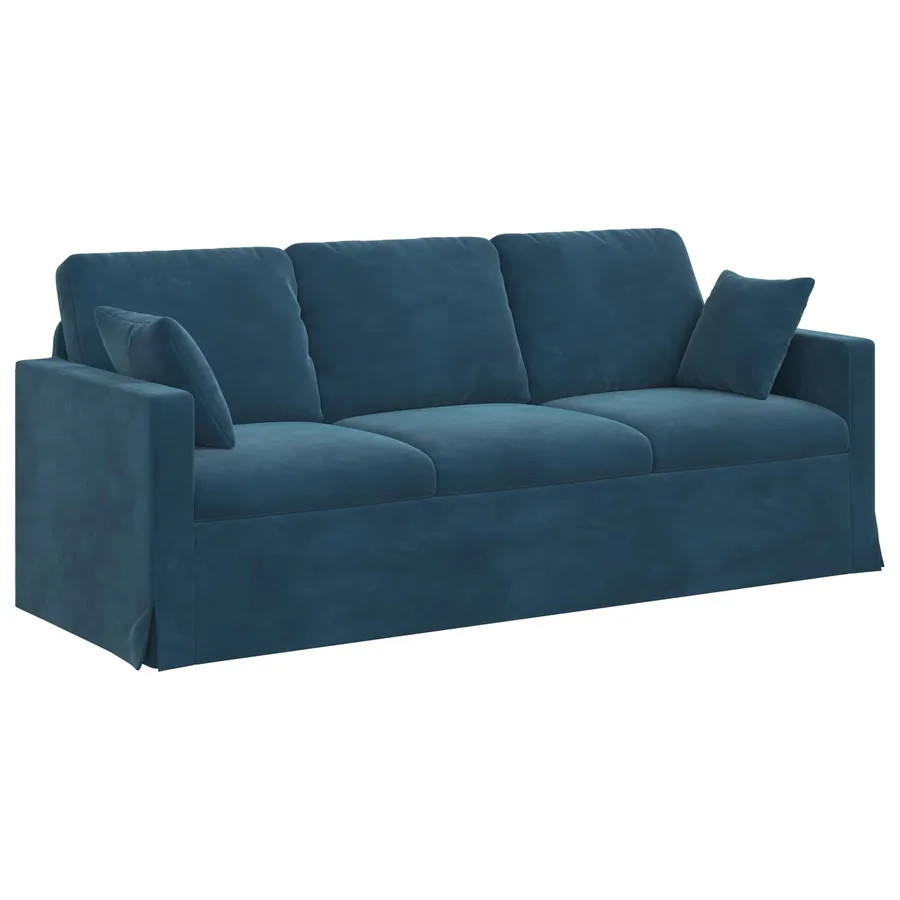 Canapé Bleu 198 x 78 x 80 cm Velours - 2