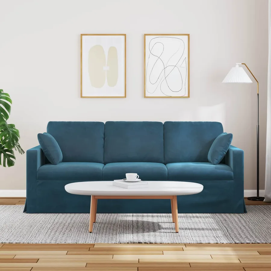Canapé Bleu 198 x 78 x 80 cm Velours - 3
