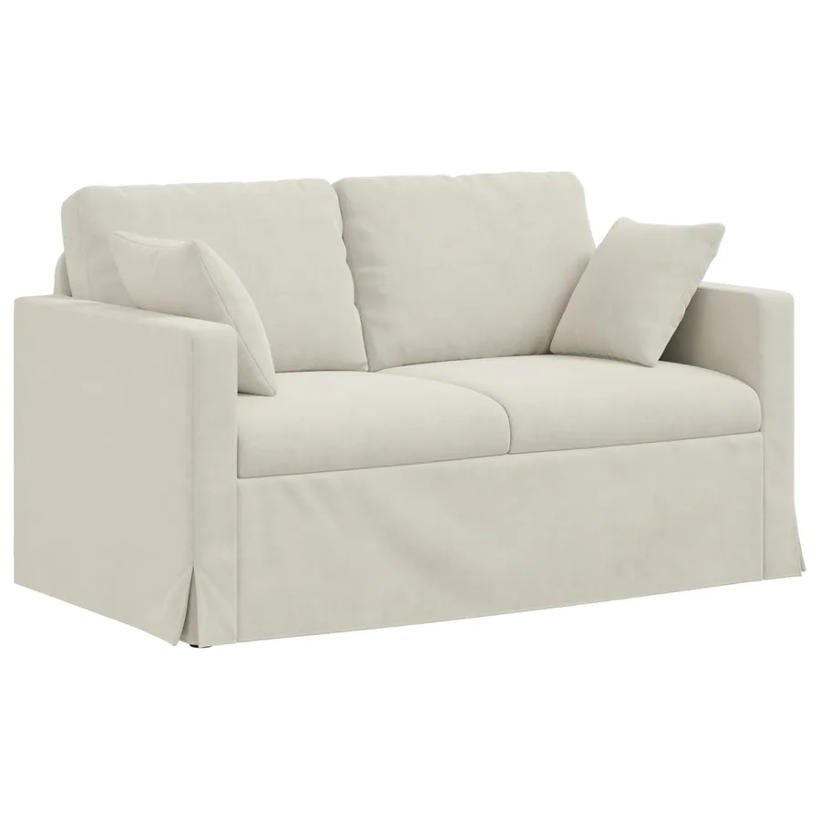 Ensemble de Canapés 2 pcs Crème 138 x 78 x 80 cm Velours - 5