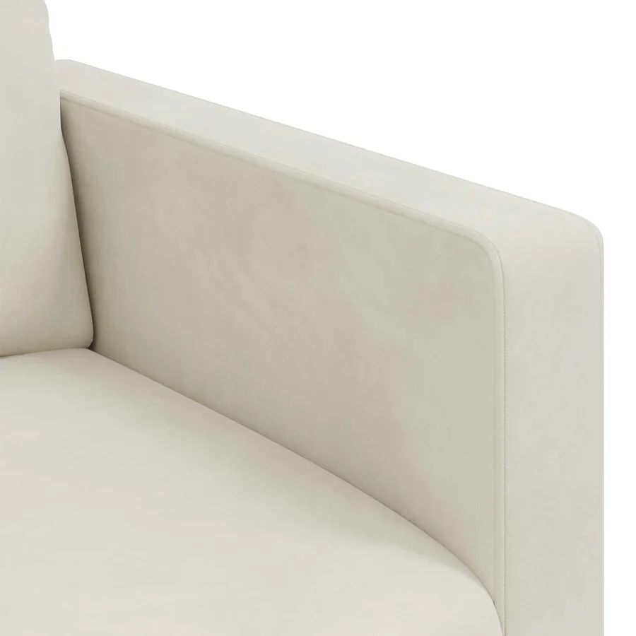 Ensemble de Canapés 2 pcs Crème 138 x 78 x 80 cm Velours - 7