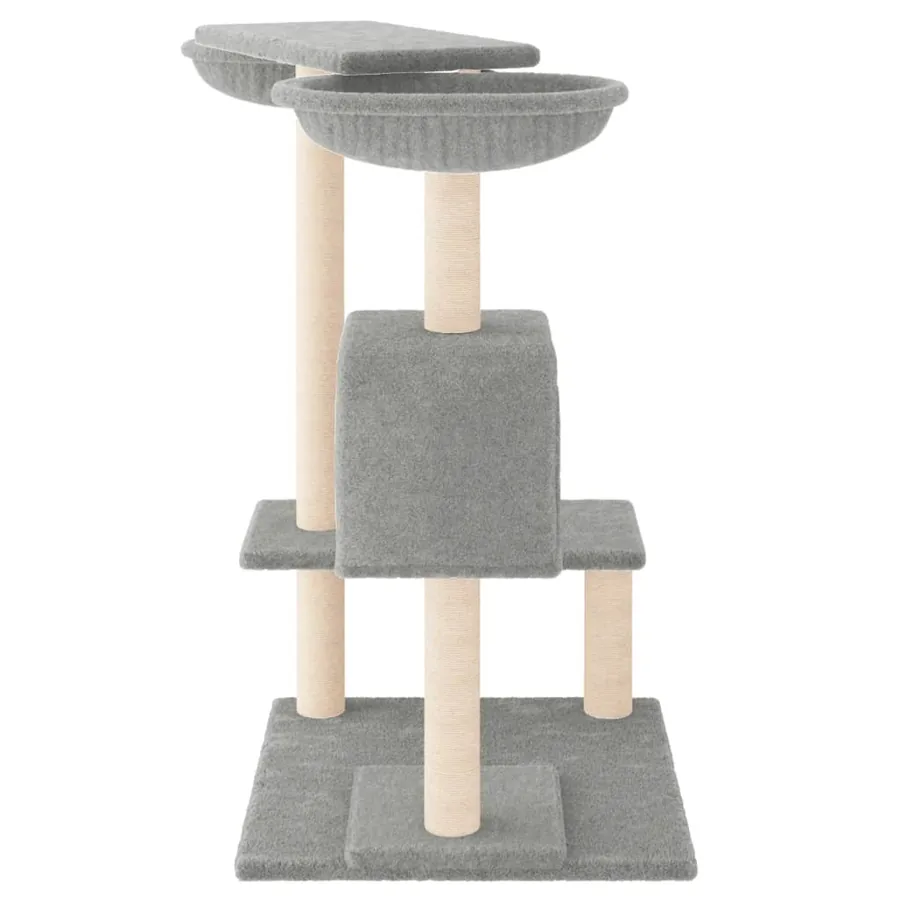 Arbre à chat avec griffoirs gris clair 82 cm - 4