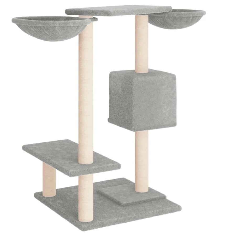 Arbre à chat avec griffoirs gris clair 82 cm - 5