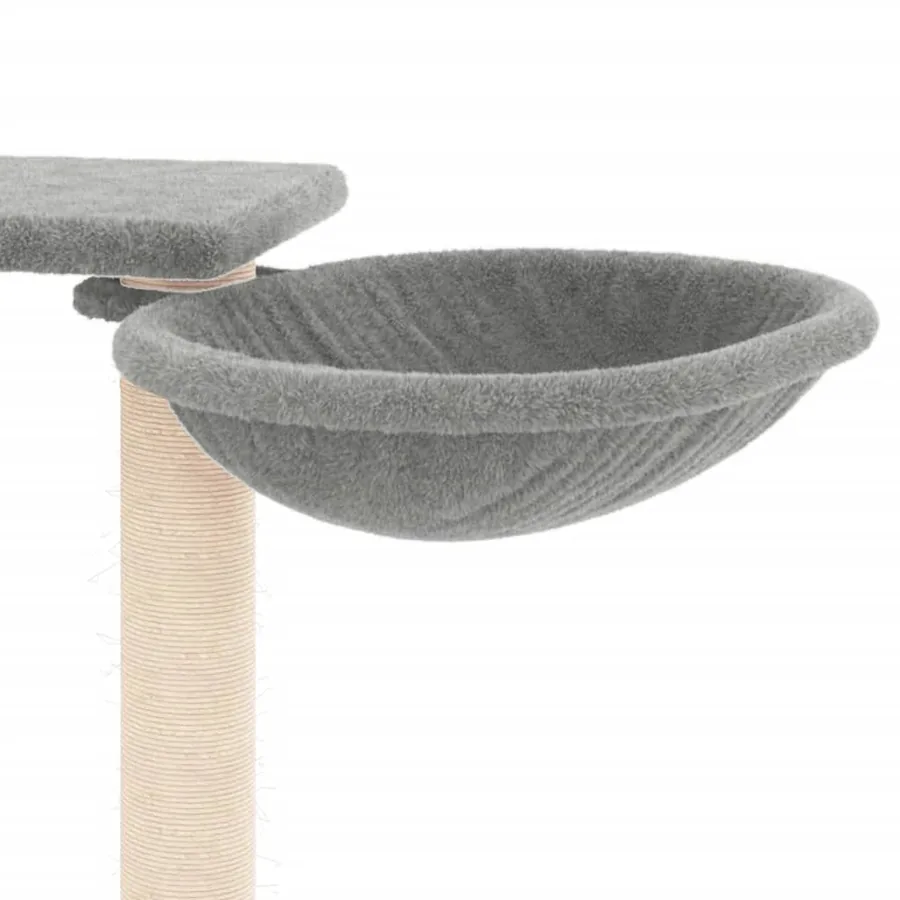 Arbre à chat avec griffoirs gris clair 82 cm - 7