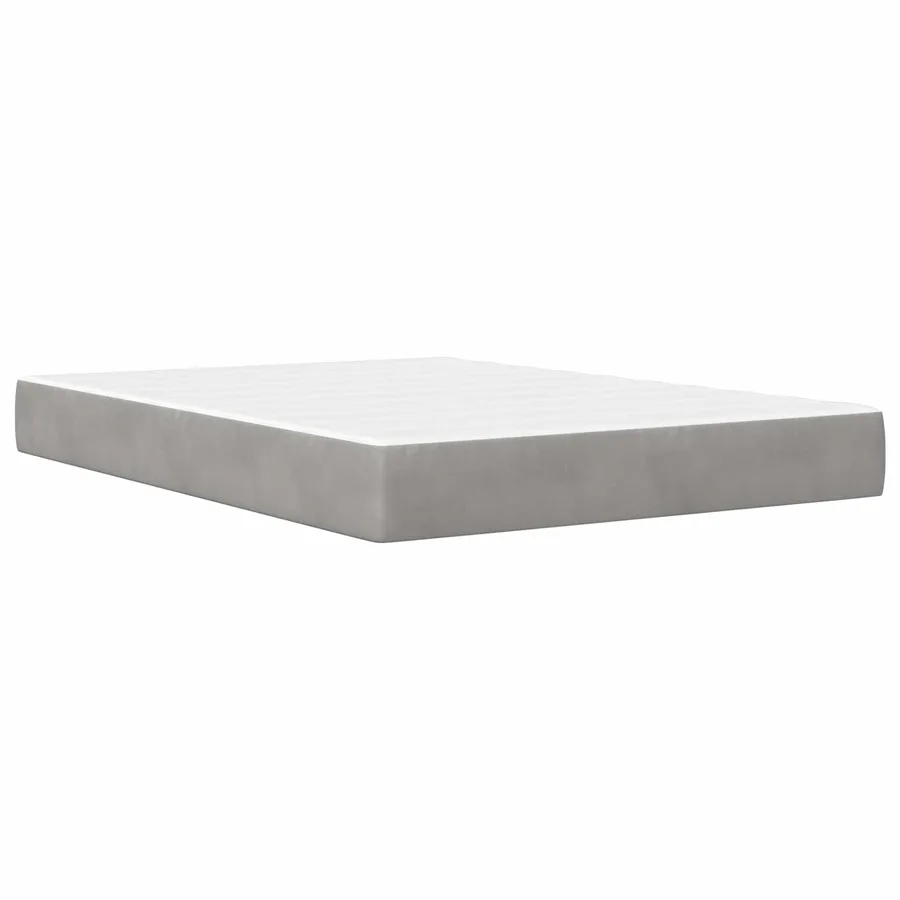 Cadre de lit avec matelas Gris clair 120 x 200 cm Velours - 5