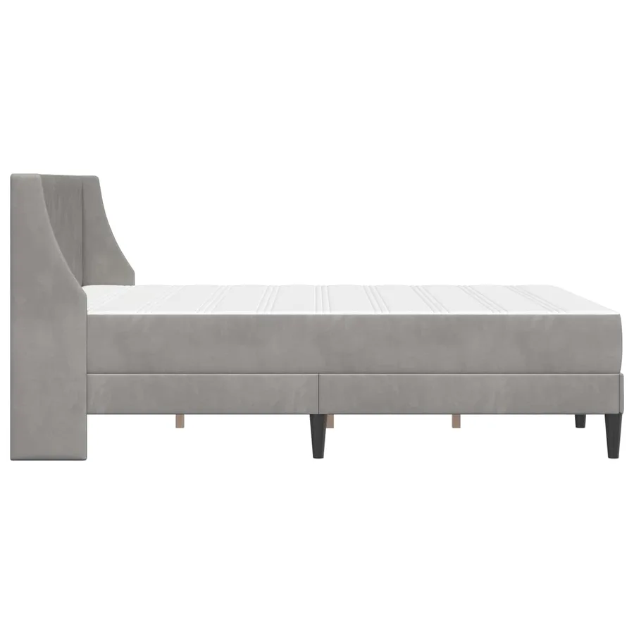 Cadre de lit avec matelas Gris clair 120 x 200 cm Velours - 7