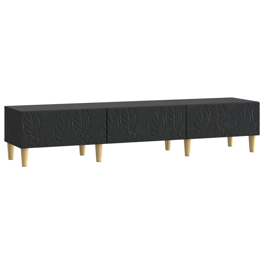 Meuble TV 147 x 34,5 x 30 cm Noir Bois d'ingénierie - 2