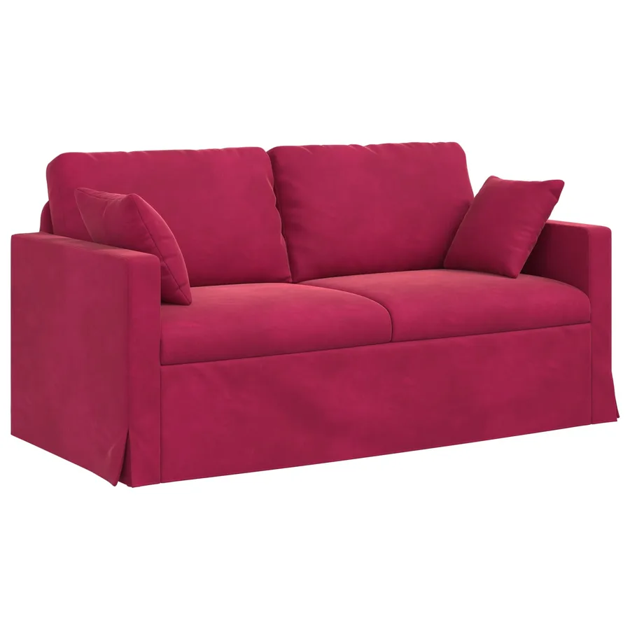 Ensemble de Canapés 2 pcs Bordeaux 158 x 78 x 80 cm Velours - 5