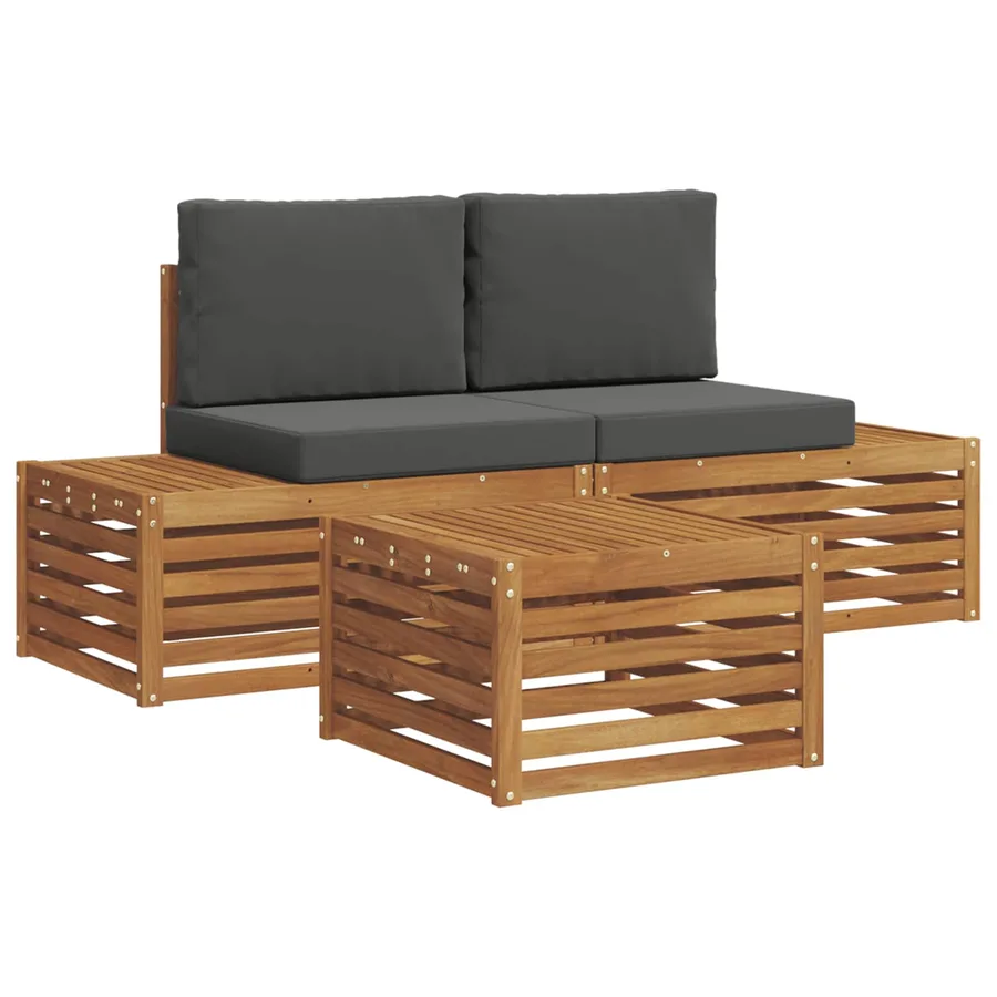 Ensemble de canapés d'extérieur Naturel et Anthracite - 2