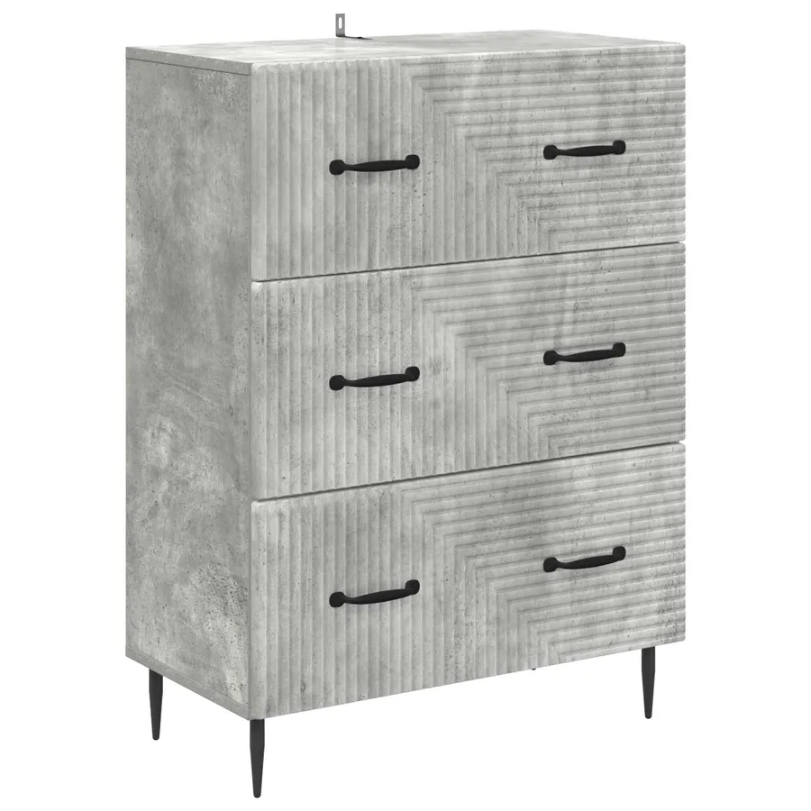 Armoire à tiroirs Gris béton 66 x 34,5 x 89,5 cm - 2