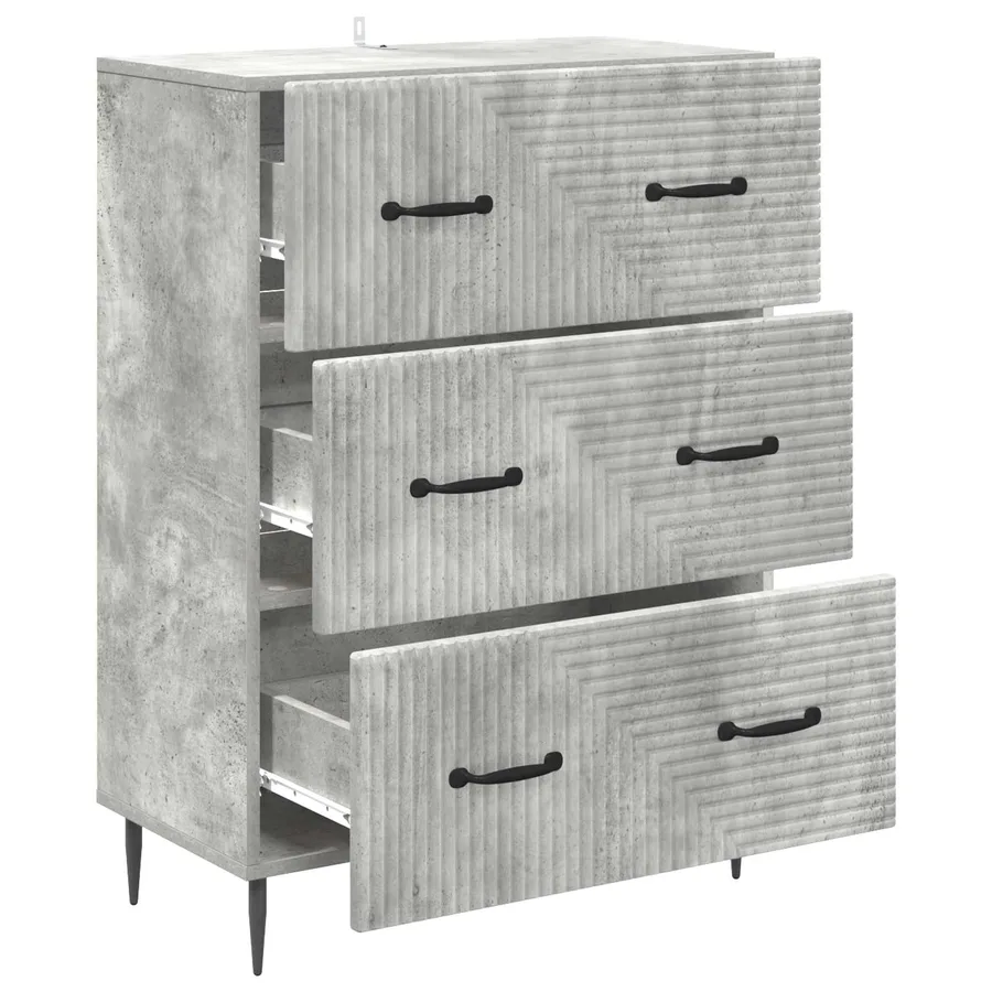 Armoire à tiroirs Gris béton 66 x 34,5 x 89,5 cm - 5