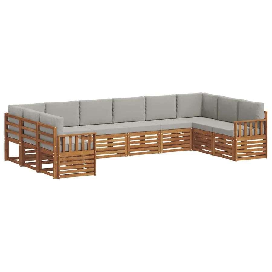 Ensemble de canapé d'angle 10 pcs Gris Naturel et Clair - 2