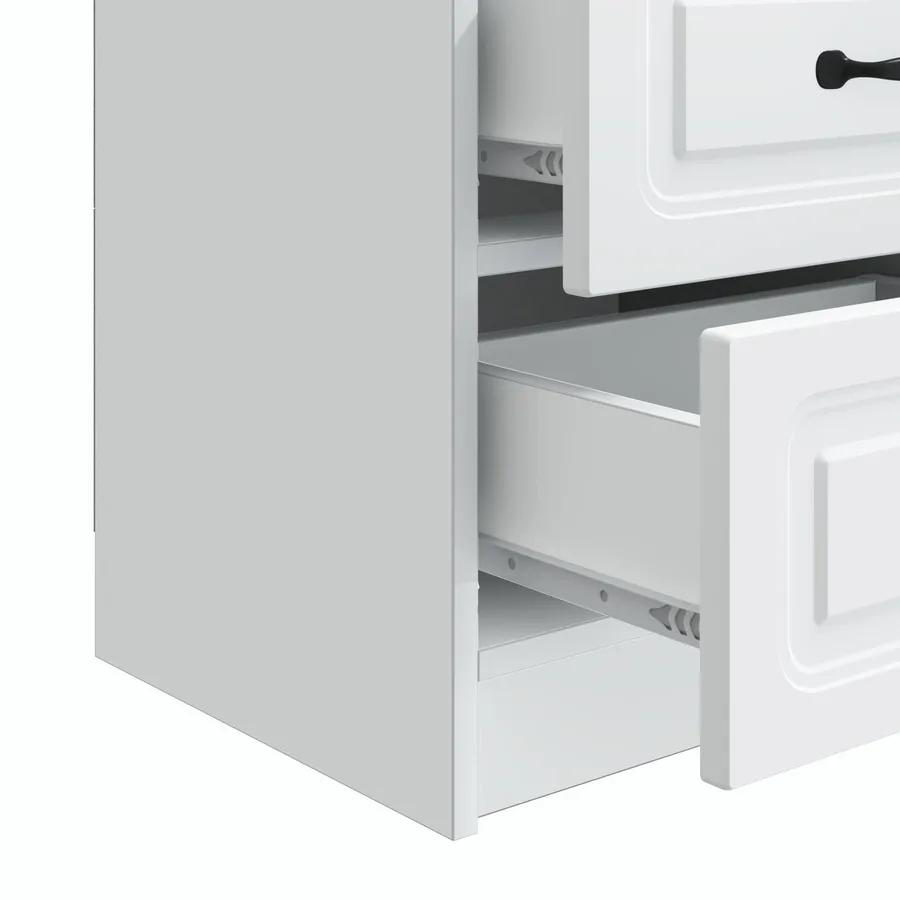 Cabinet de chevet avec tiroir 2 pcs Blanc 43 x 34,5 x 44,5 cm - 11