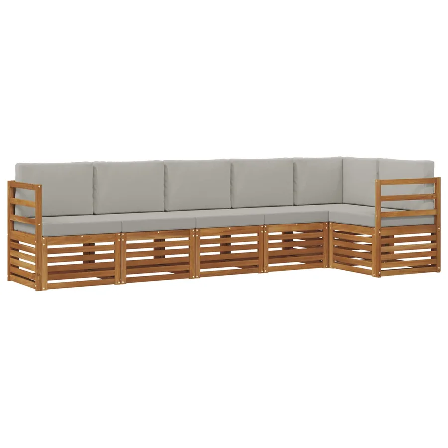 Ensemble de canapé d'angle 6 pcs Gris Naturel et Clair - 2