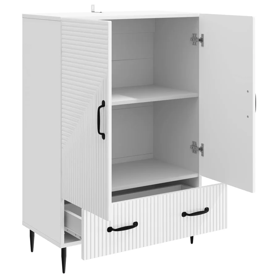 Buffet Blanc brillant 66 x 34,5 x 95 cm Bois d'ingénierie - 4