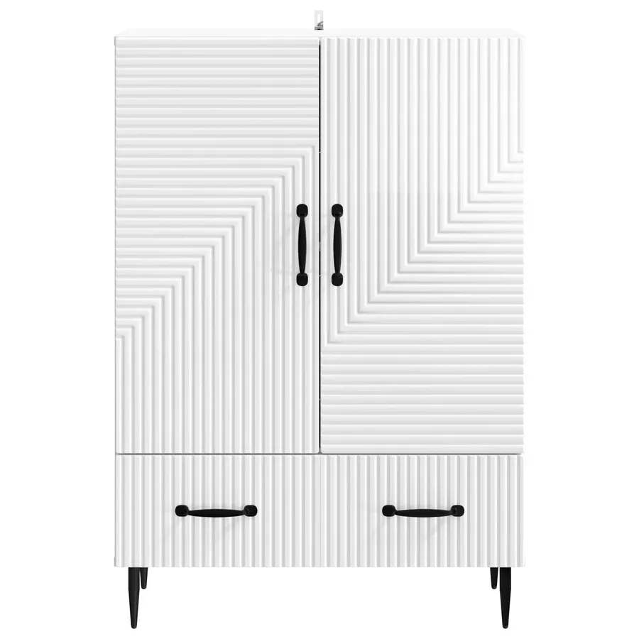 Buffet Blanc brillant 66 x 34,5 x 95 cm Bois d'ingénierie - 5