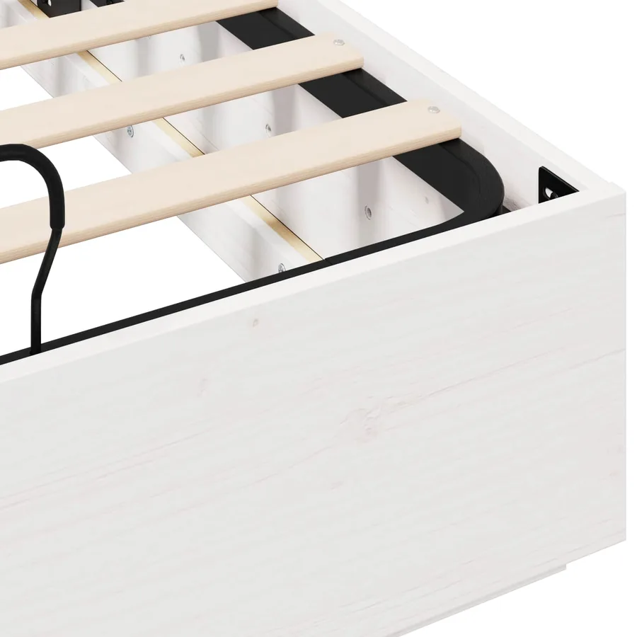 Cadre de lit ottoman avec rangement Blanc 135 x 190 cm - 8
