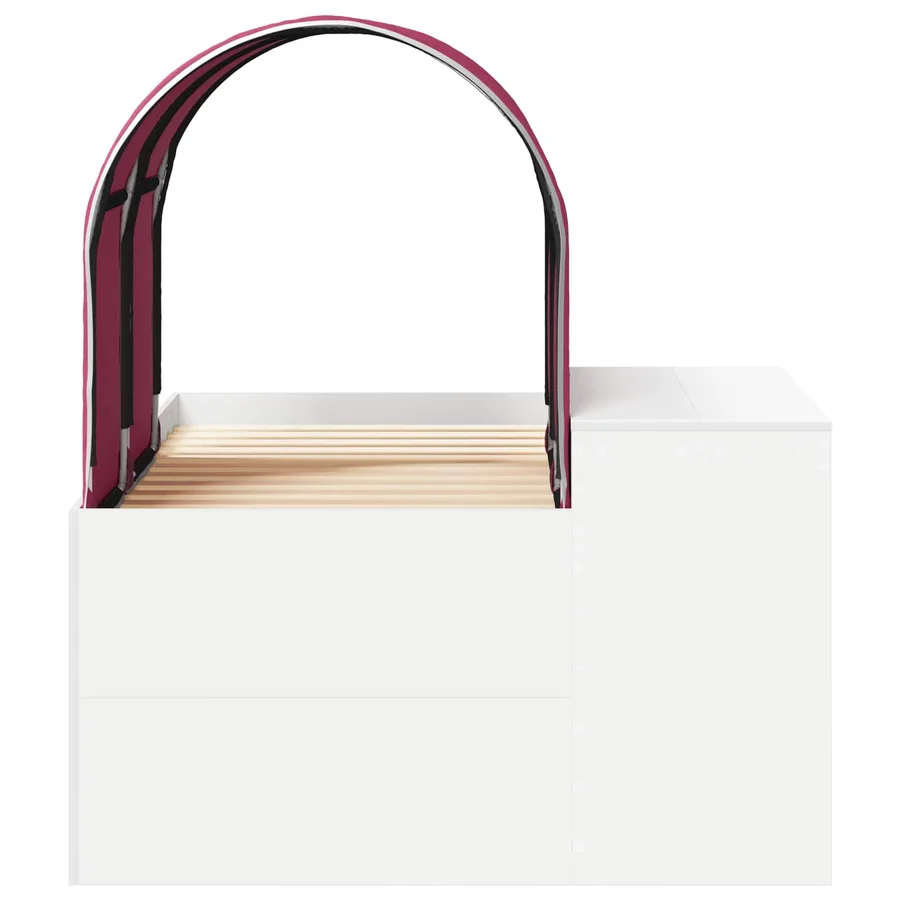 Lit avec Tunnel 3 pc Chêne Artisanal et Rouge Bois d'ingénierie - 7