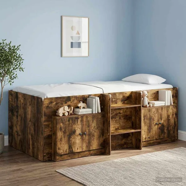 Armoire de rangement pour lit mezzanine 2 pc Chêne fumé