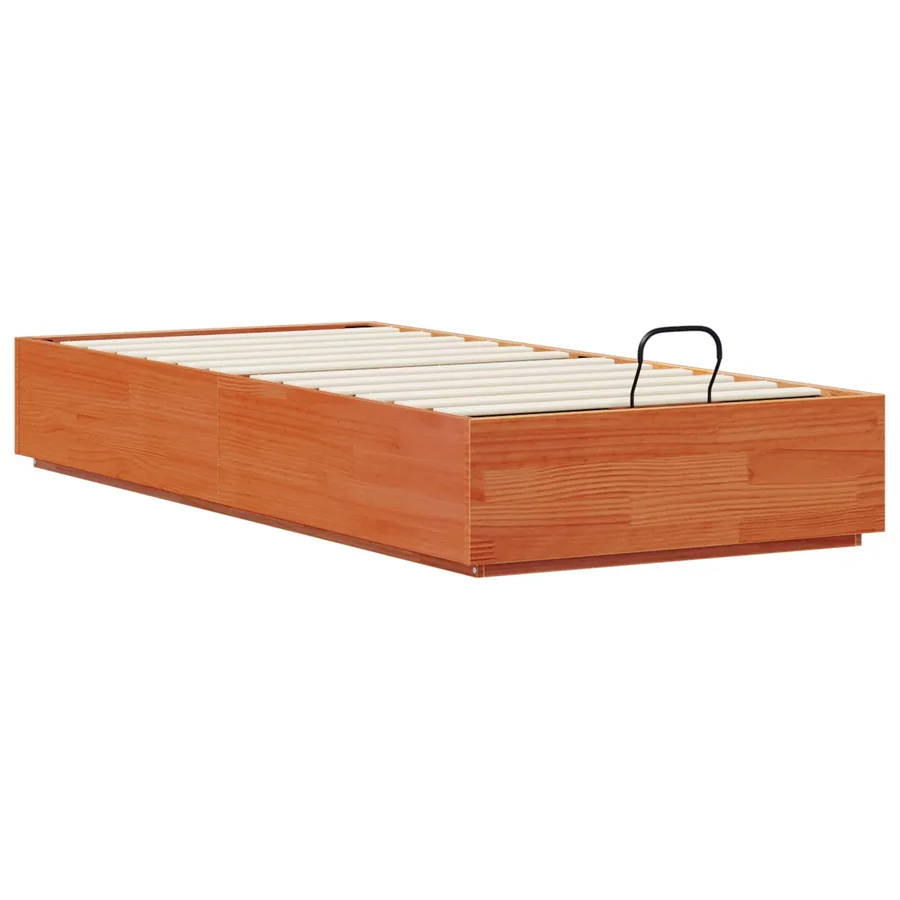 Cadre de lit ottoman avec rangement Brun cire 100 x 200 cm - 6