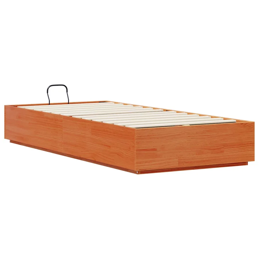 Cadre de lit ottoman avec rangement Brun cire 100 x 200 cm - 9