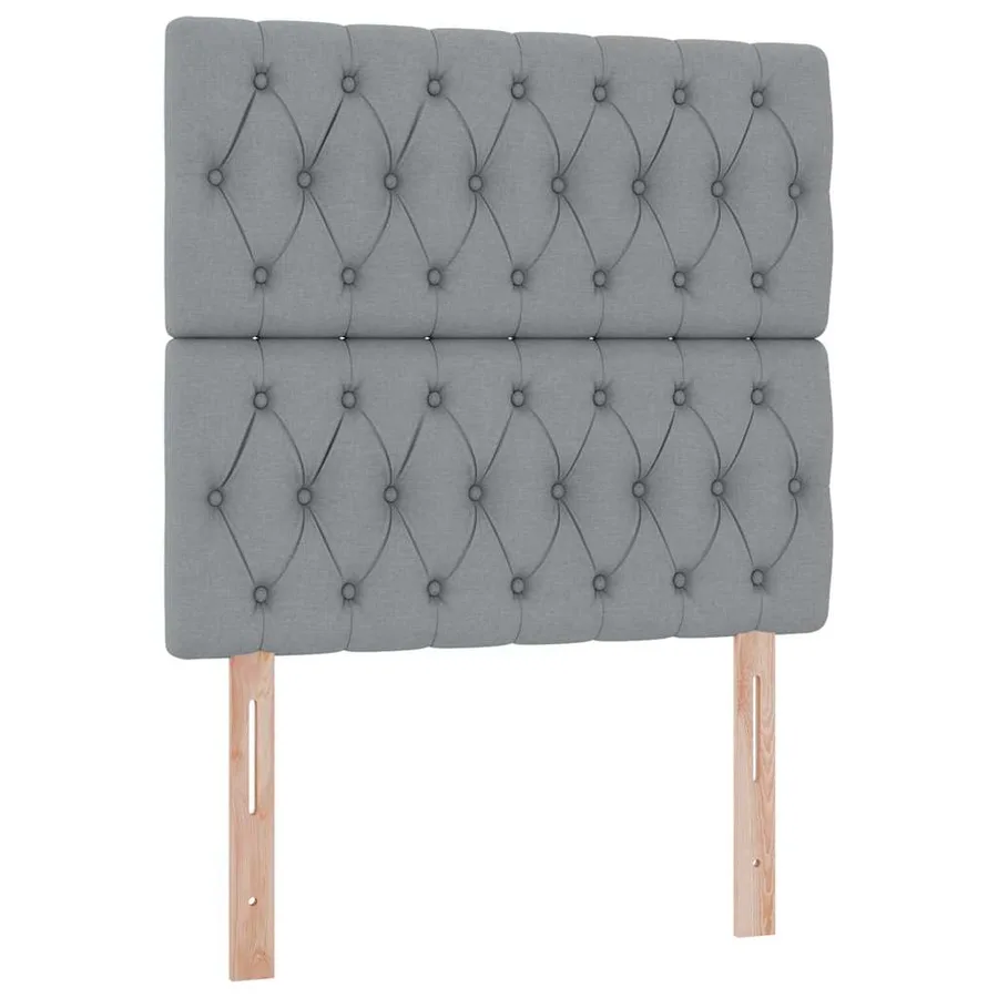 Lit de rangement LED avec matelas Gris clair 100 x 200 cm Tissu - 10