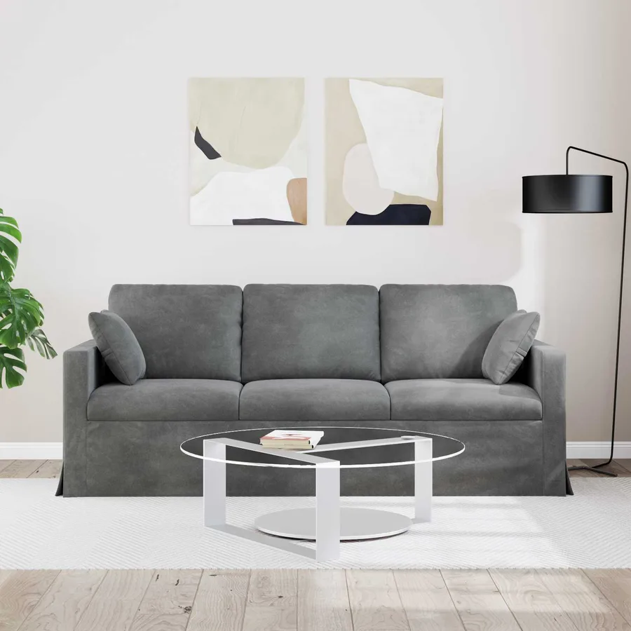 Canapé Gris foncé 198 x 78 x 80 cm Velours - 3