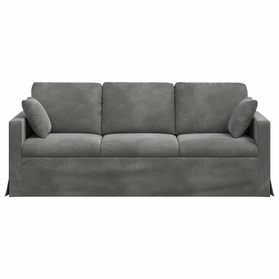 Canapé Gris foncé 198 x 78 x 80 cm Velours - 4
