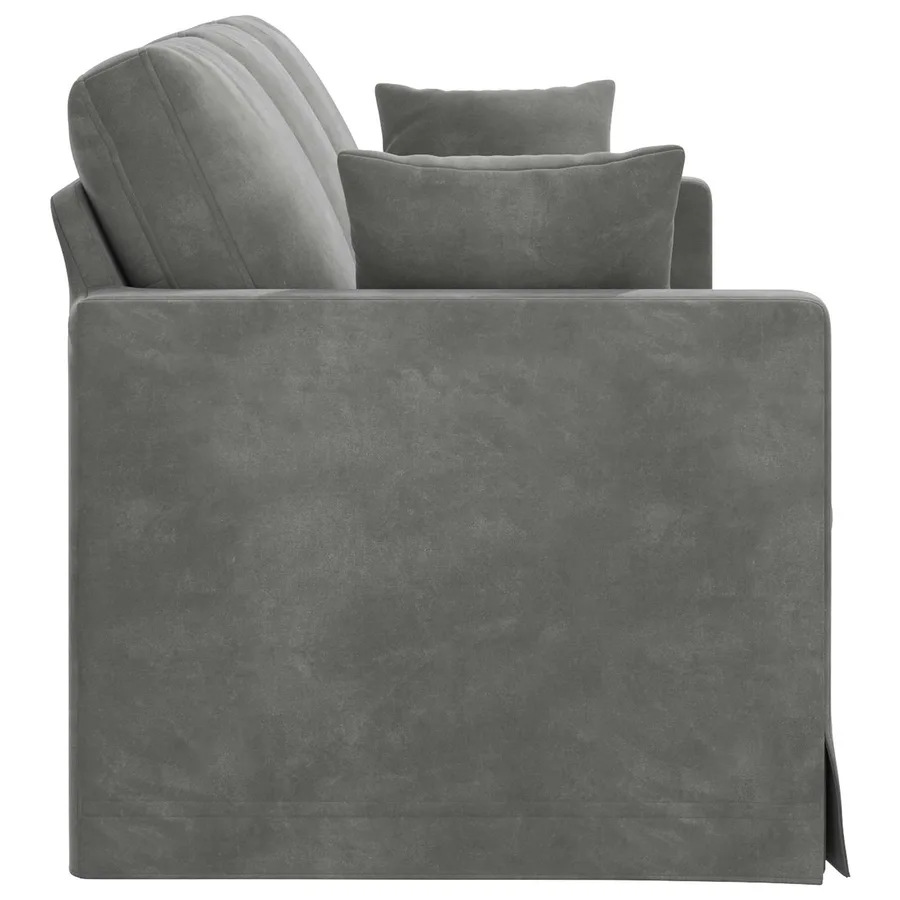 Canapé Gris foncé 198 x 78 x 80 cm Velours - 5