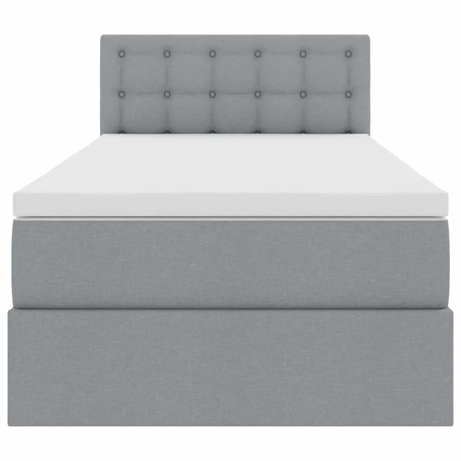Lit avec rangement et matelas Gris clair 100 x 200 cm - 7