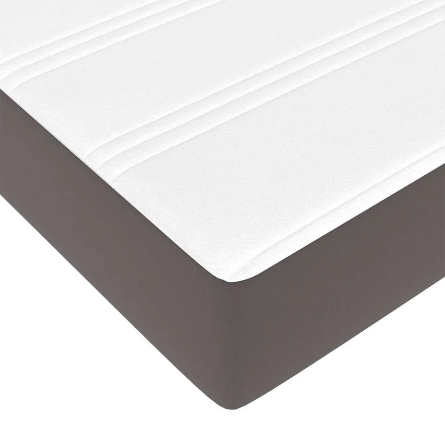 Lit avec rangement et matelas avec matelas 2 pcs Gris Cuir - 13