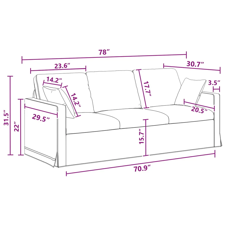 Ensemble de Canapés 2 pcs Gris foncé 198 x 78 x 80 cm Velours - 12